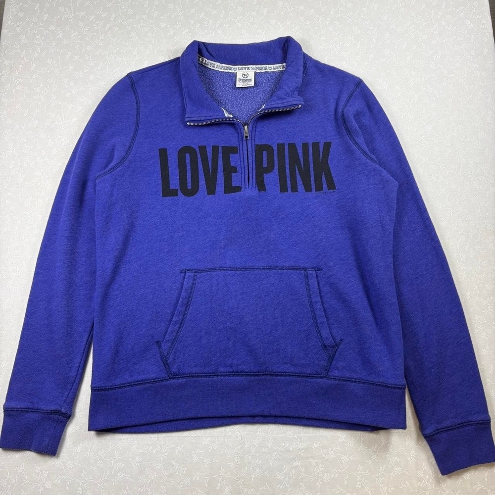 Y2K VS PINK Blue Quarter Zip Pullover/ Size M